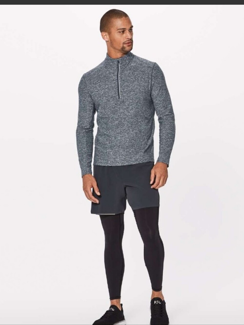 Lululemon Surge Warm 1/2 Zip - Heathered Melanite